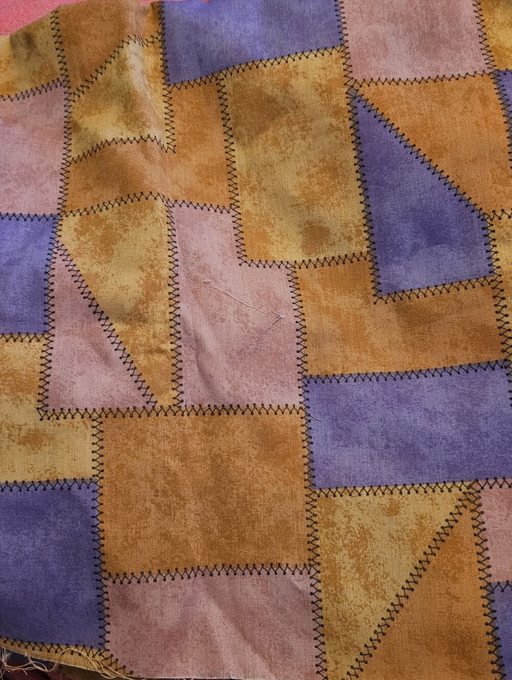 Vintage Haven Cheater Quilt Sewing Fabric 3+ Yds Purple Orange Pink Gold